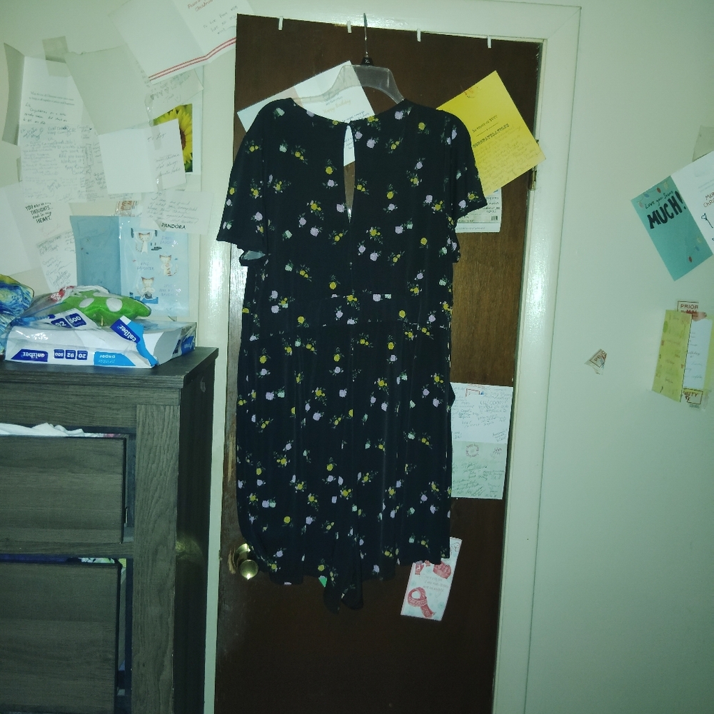 TORRID Black Floral Studio Knit Romper 2XL - Picture 9 of 11